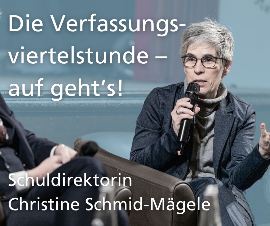 Foto Christine Schmid-Mägele bei Gespäch "die Verfassungsviertelstunde"