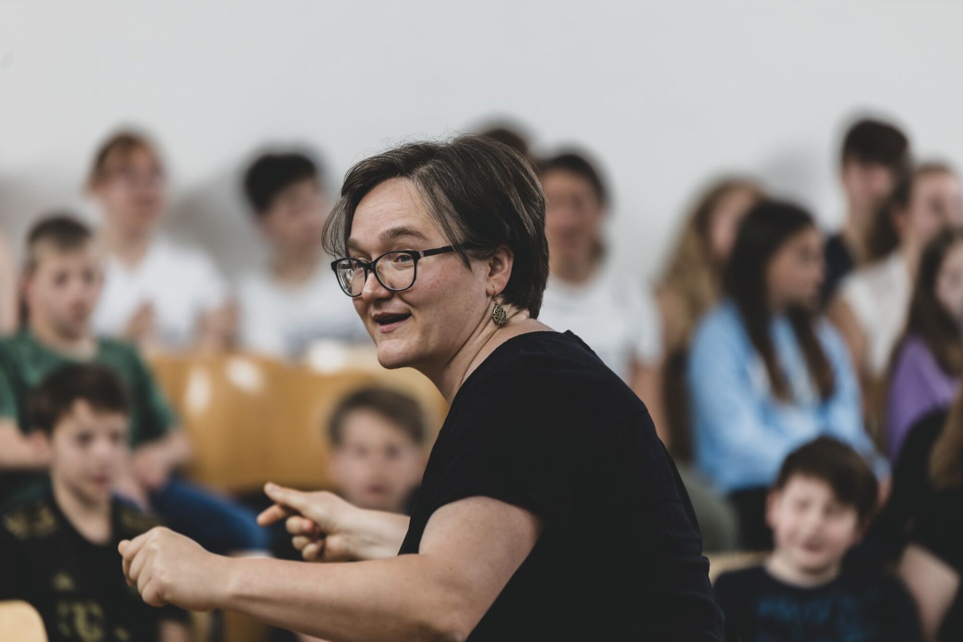 Simone Lautenschlager bei einer Volksmusikveranstaltung des Landesvereins.